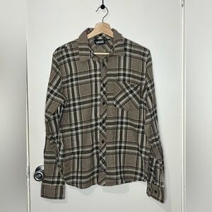 Vans Brown Casual Button Down Shirt with Plaid Design